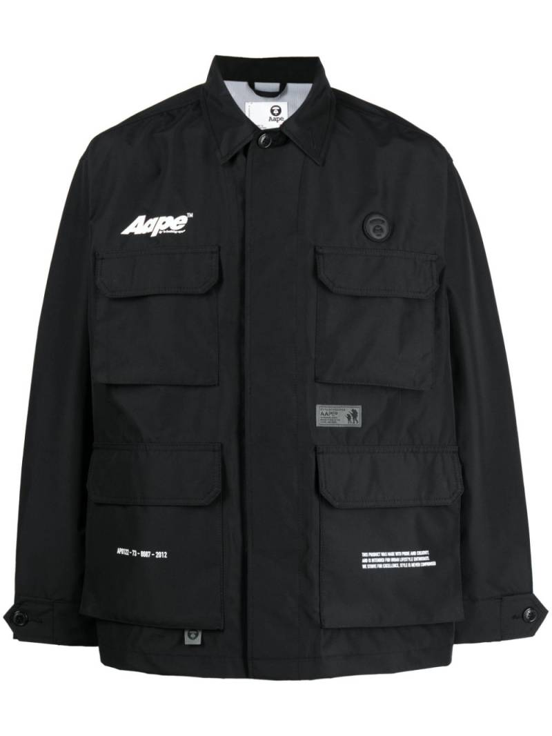 AAPE BY *A BATHING APE® logo-print multiple-pocket jacket - Black von AAPE BY *A BATHING APE®