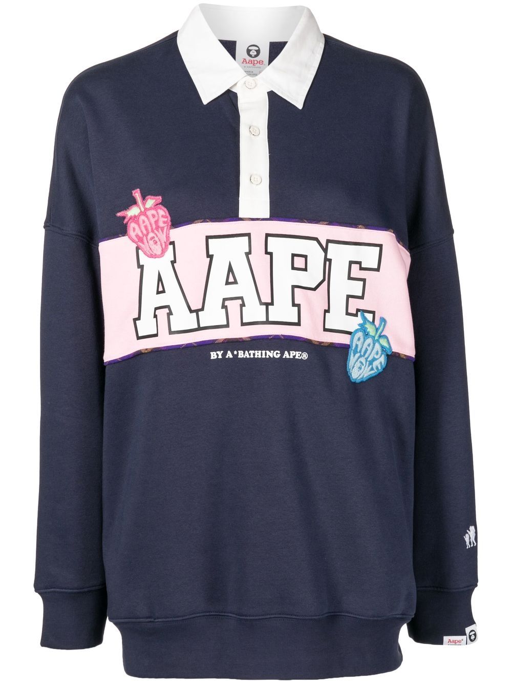 AAPE BY *A BATHING APE® logo-print polo sweatshirt - Blue von AAPE BY *A BATHING APE®