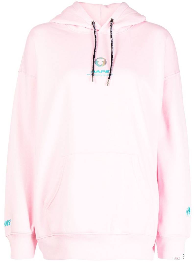 AAPE BY *A BATHING APE® logo-print pullover hoodie - Pink von AAPE BY *A BATHING APE®