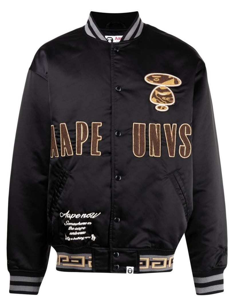 AAPE BY *A BATHING APE® logo-print satin bomber jacket - Black von AAPE BY *A BATHING APE®