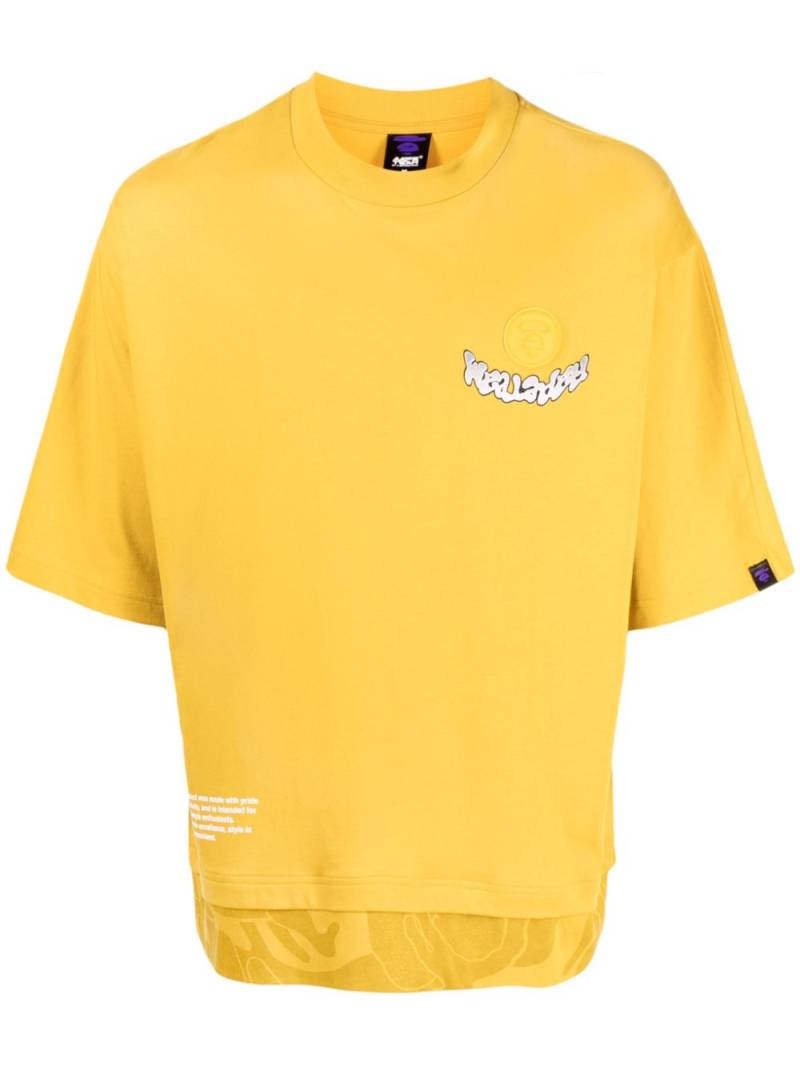 AAPE BY *A BATHING APE® logo-print short-sleeve T-shirt - Yellow von AAPE BY *A BATHING APE®