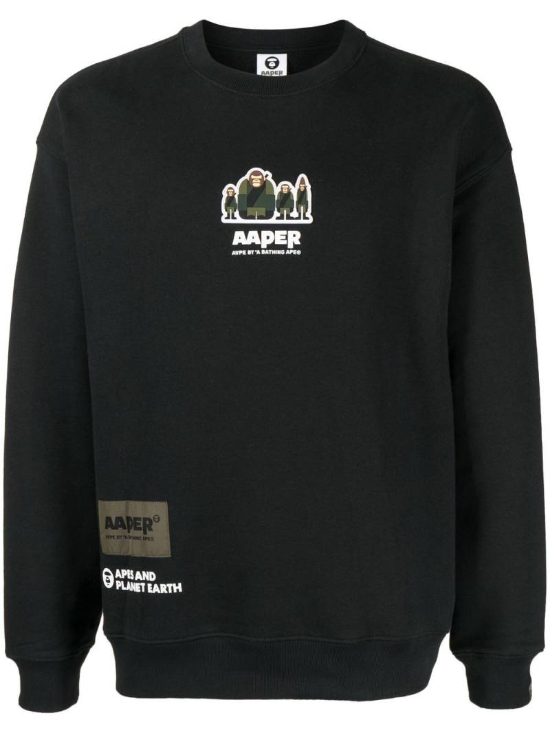 AAPE BY *A BATHING APE® logo-print sweatshirt - Black von AAPE BY *A BATHING APE®