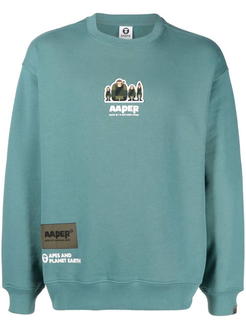 AAPE BY *A BATHING APE® logo-print sweatshirt - Green von AAPE BY *A BATHING APE®