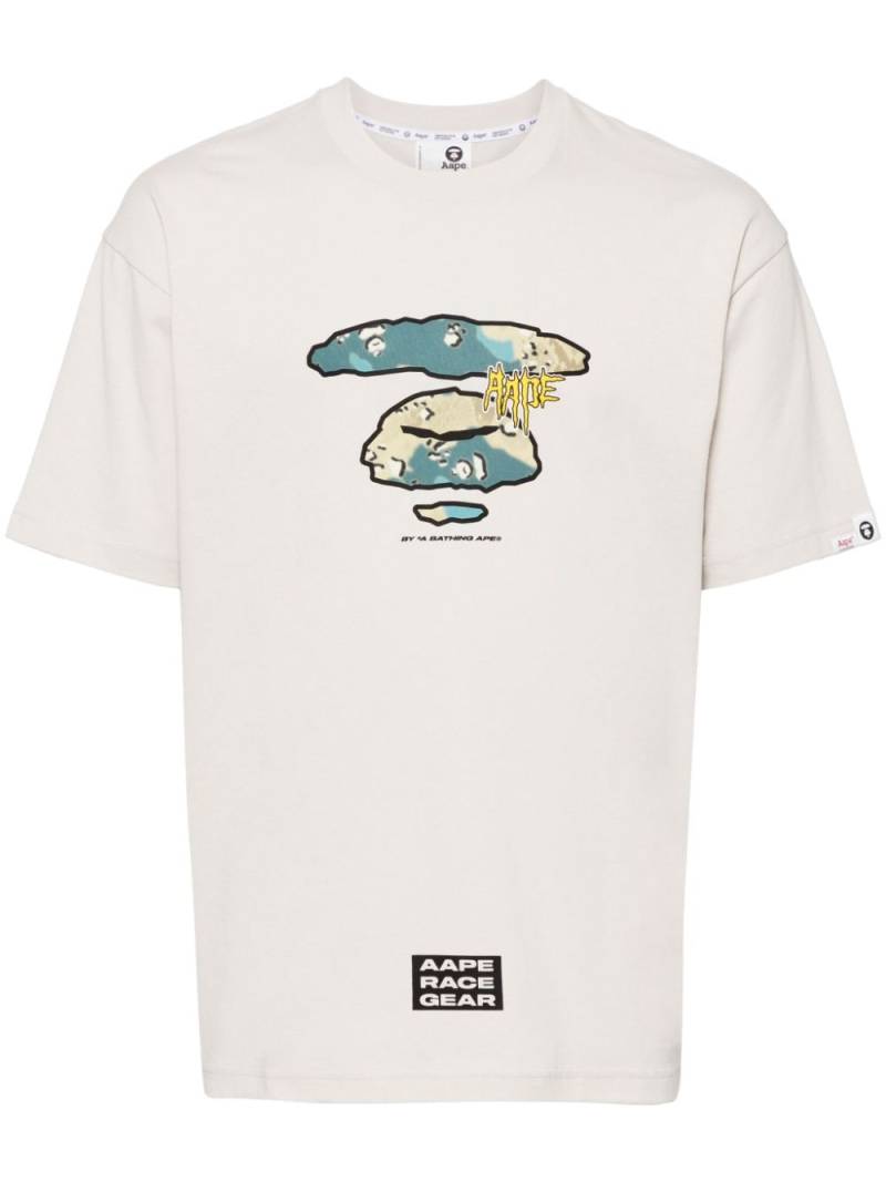 AAPE BY *A BATHING APE® logo-printed cotton T-shirt - Neutrals von AAPE BY *A BATHING APE®