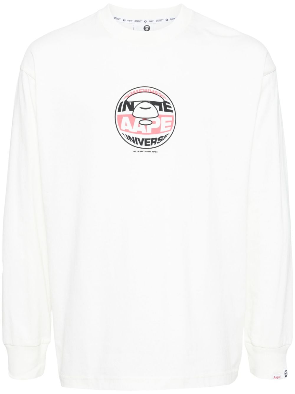 AAPE BY *A BATHING APE® logo-printed long-sleeved T-shirt - Neutrals von AAPE BY *A BATHING APE®