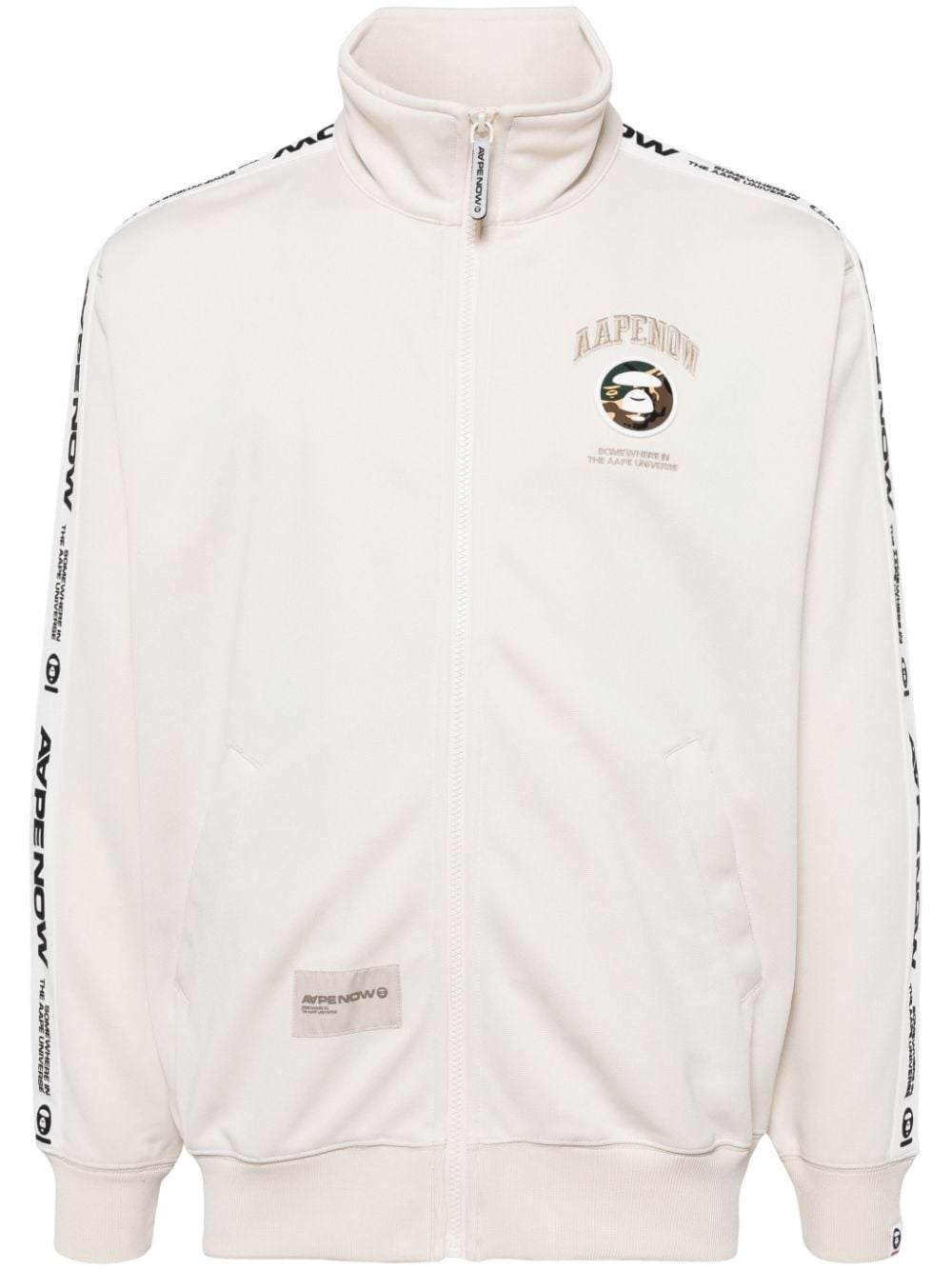 AAPE BY *A BATHING APE® logo-tape zip-up jacket - Neutrals von AAPE BY *A BATHING APE®