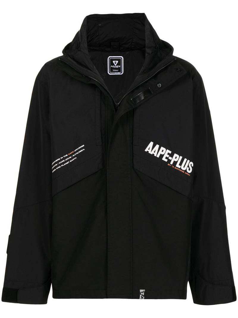 AAPE BY *A BATHING APE® lour-block panelled jacket - Black von AAPE BY *A BATHING APE®