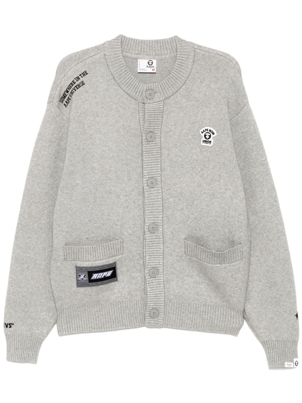 AAPE BY *A BATHING APE® mélange-effect cardigan - Grey von AAPE BY *A BATHING APE®