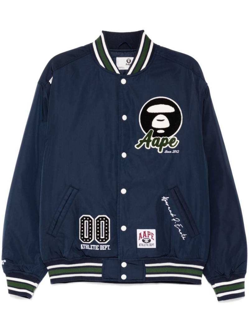 AAPE BY *A BATHING APE® moonface-logo bomber jacket - Blue von AAPE BY *A BATHING APE®