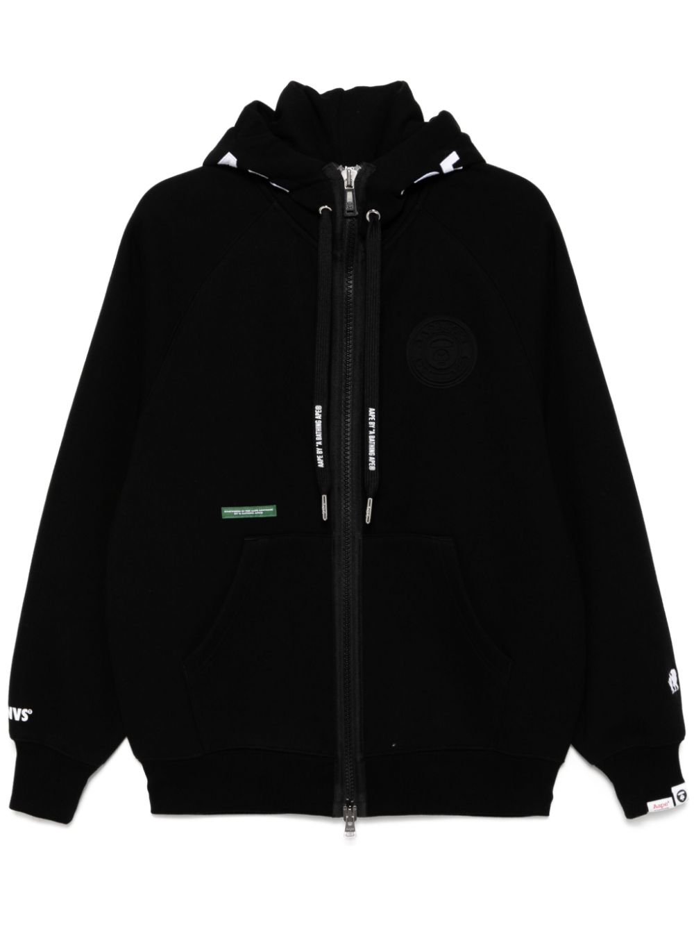 AAPE BY *A BATHING APE® moonface logo zip-up hoodie - Black von AAPE BY *A BATHING APE®