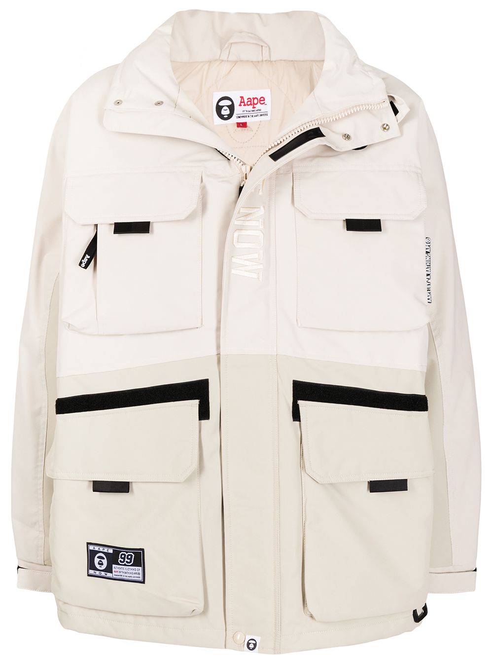 AAPE BY *A BATHING APE® multi-pocket hooded parka coat - Neutrals von AAPE BY *A BATHING APE®