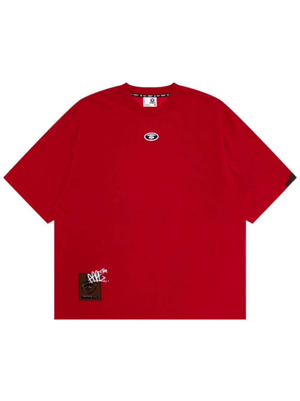 AAPE BY *A BATHING APE® panelled cotton T-shirt - Red von AAPE BY *A BATHING APE®