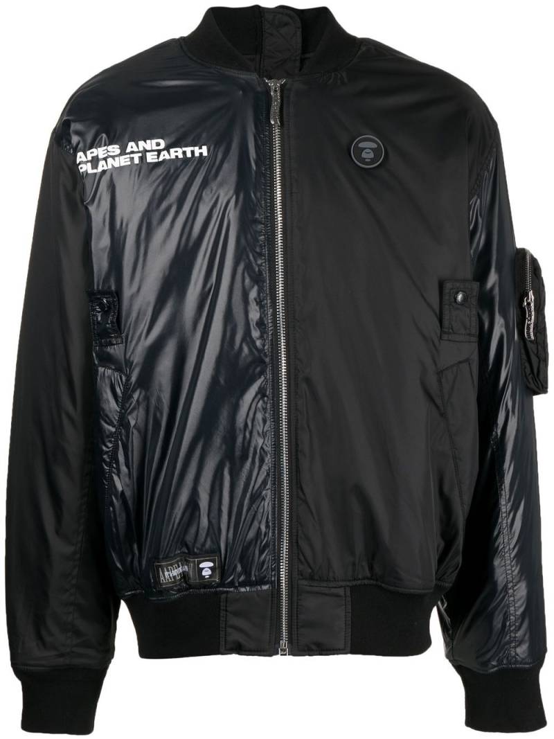 AAPE BY *A BATHING APE® panelled zip-up bomber jacket - Black von AAPE BY *A BATHING APE®