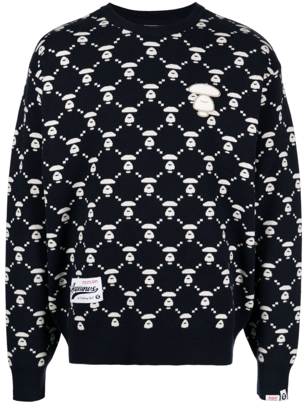 AAPE BY *A BATHING APE® patterned intarsia knit jumper - Blue von AAPE BY *A BATHING APE®