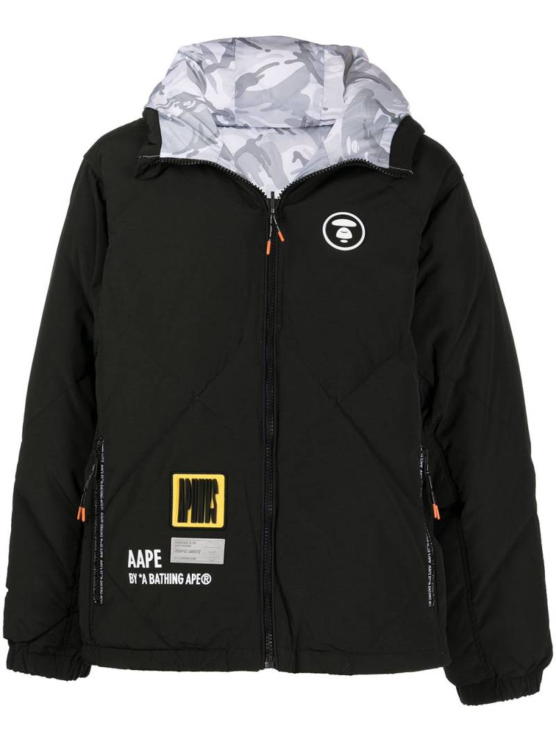 AAPE BY *A BATHING APE® quilted hooded jacket - Black von AAPE BY *A BATHING APE®