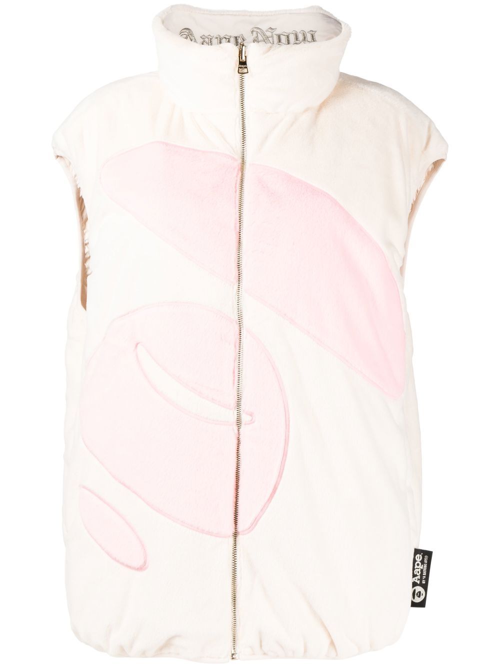 AAPE BY *A BATHING APE® reversible padded fleece gilet - White von AAPE BY *A BATHING APE®