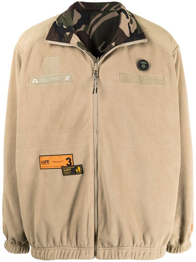 AAPE BY *A BATHING APE® reversible patch-panelled fleece - Brown von AAPE BY *A BATHING APE®