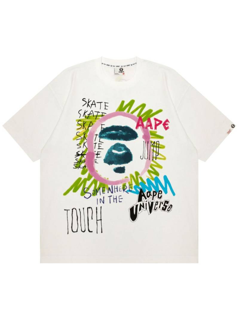 AAPE BY *A BATHING APE® sketch-print jersey T-shirt - Neutrals von AAPE BY *A BATHING APE®