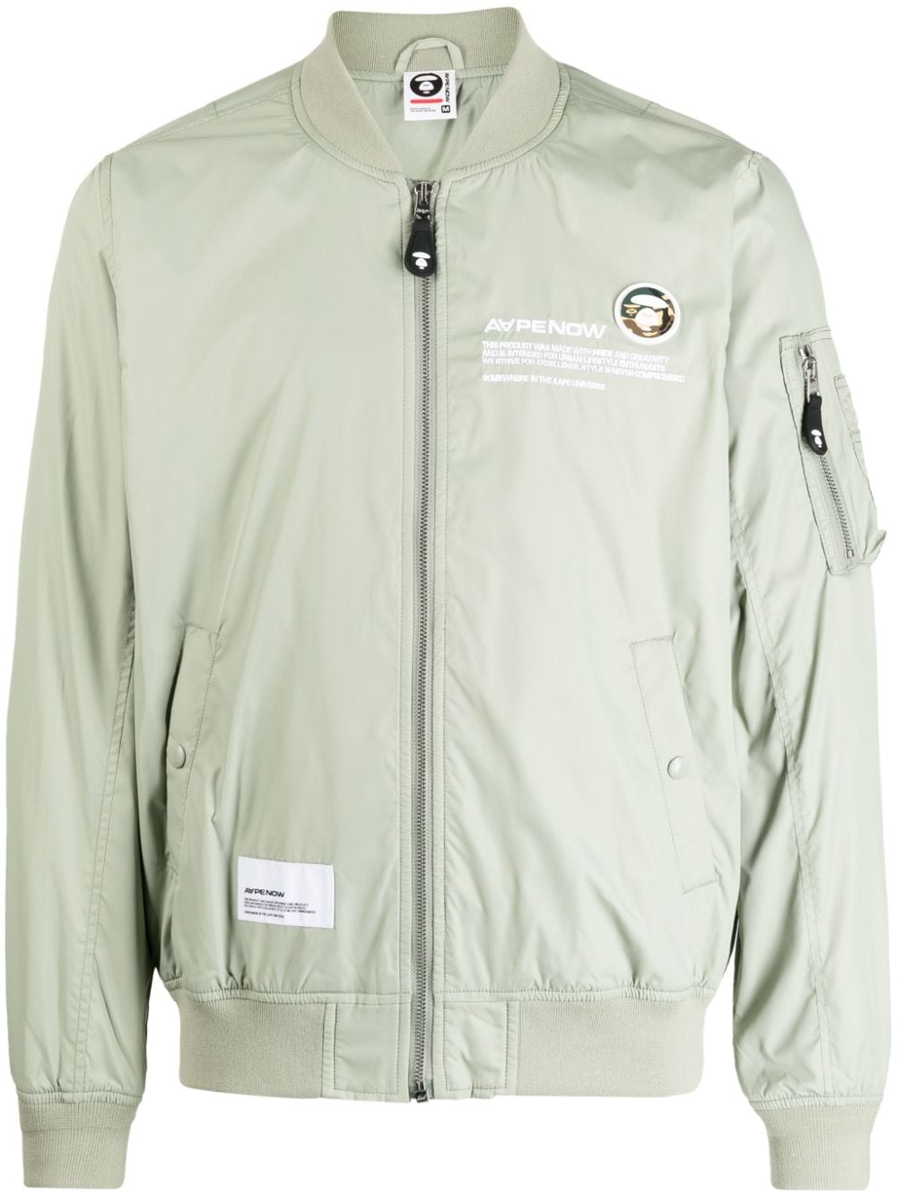 AAPE BY *A BATHING APE® slogan-print bomber jacket - Green von AAPE BY *A BATHING APE®