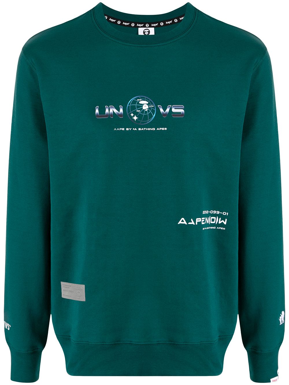 AAPE BY *A BATHING APE® slogan-print crew-neck sweatshirt - Green von AAPE BY *A BATHING APE®