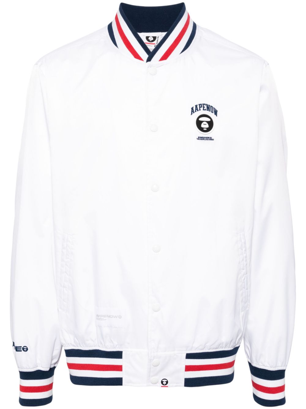 AAPE BY *A BATHING APE® stripe-trim bomber jacket - White von AAPE BY *A BATHING APE®