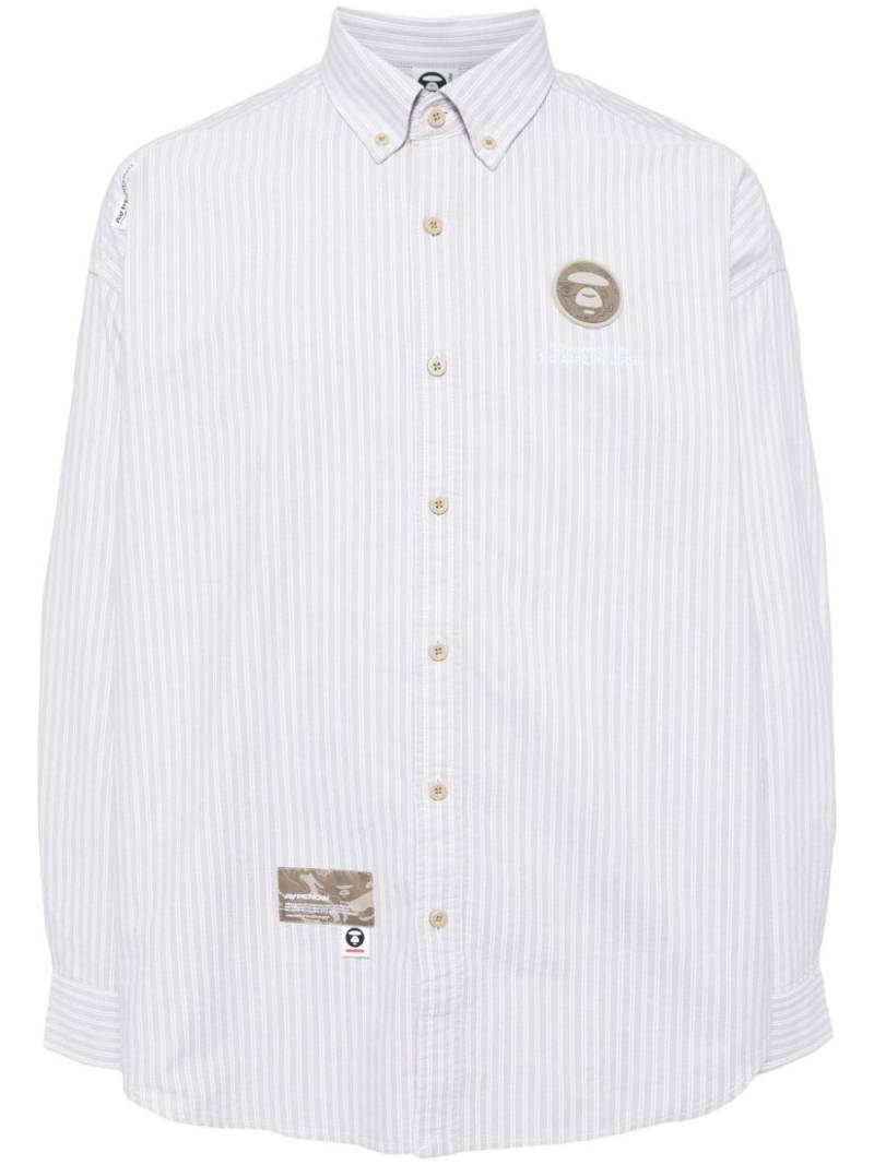 AAPE BY *A BATHING APE® striped cotton shirt - Neutrals von AAPE BY *A BATHING APE®