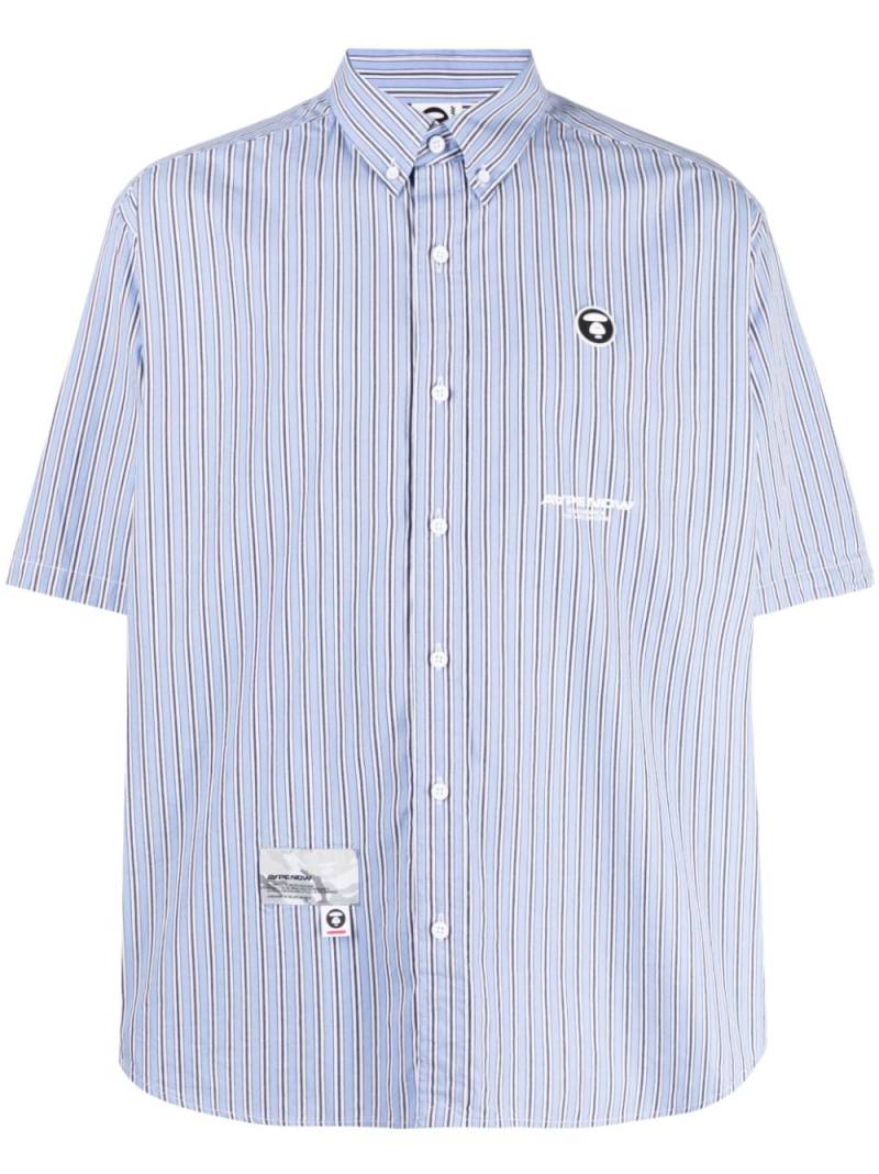 AAPE BY *A BATHING APE® striped short-sleeve shirt - Blue von AAPE BY *A BATHING APE®