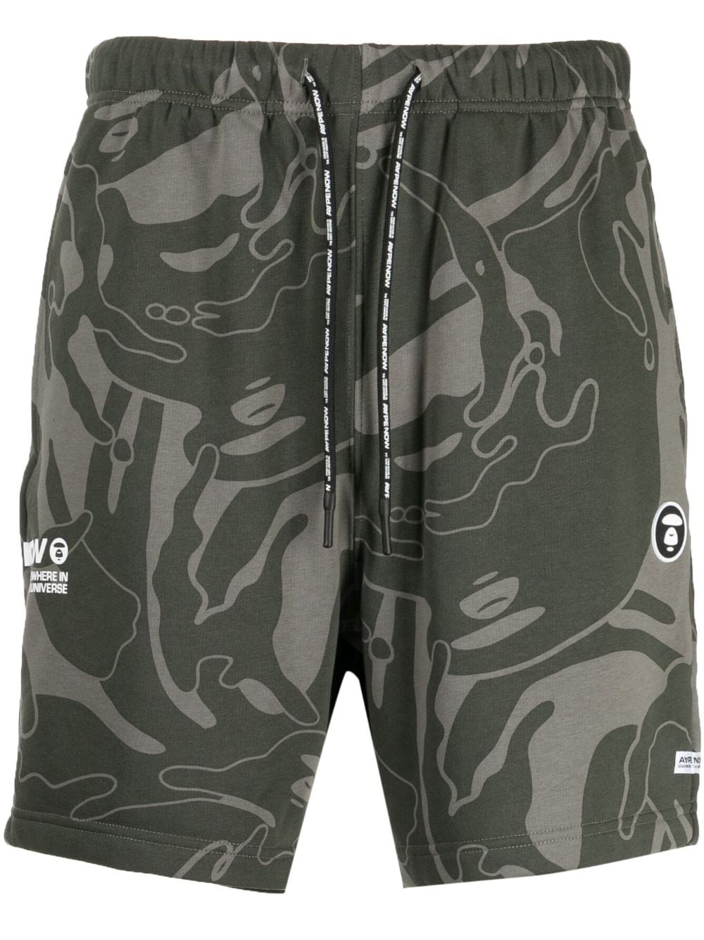 AAPE BY *A BATHING APE® swirl-print drawstring track shorts - Green von AAPE BY *A BATHING APE®