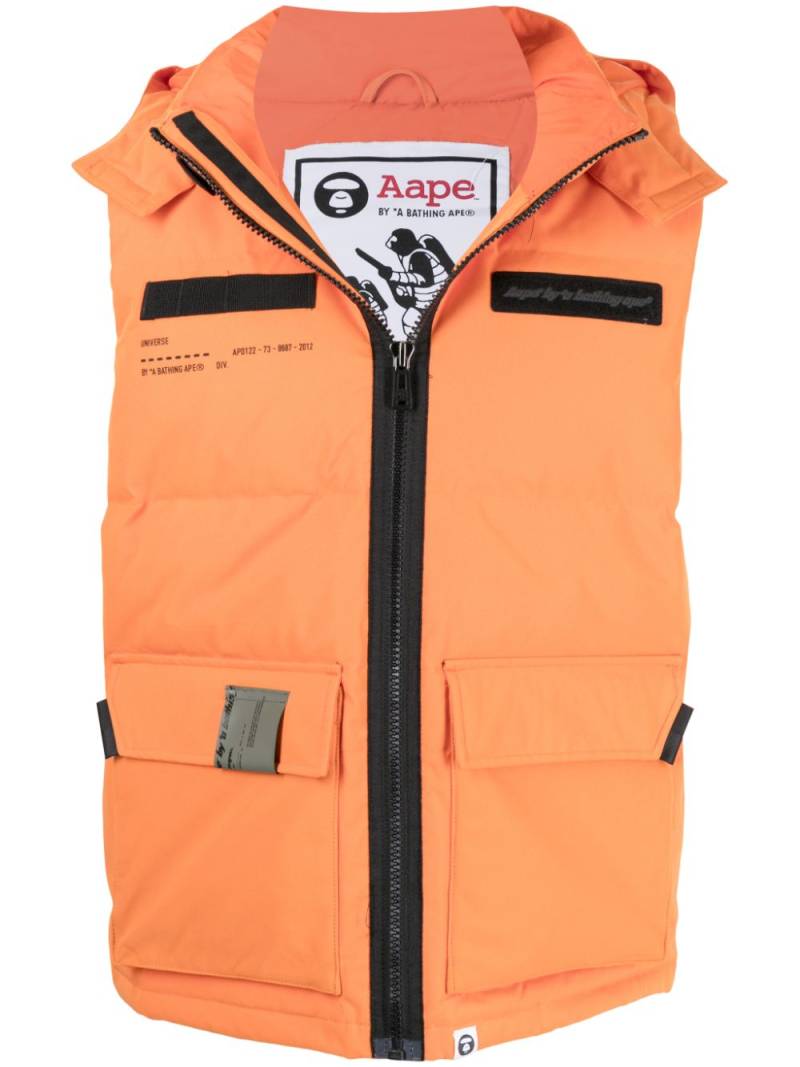 AAPE BY *A BATHING APE® zip-up padded gilet - Orange von AAPE BY *A BATHING APE®