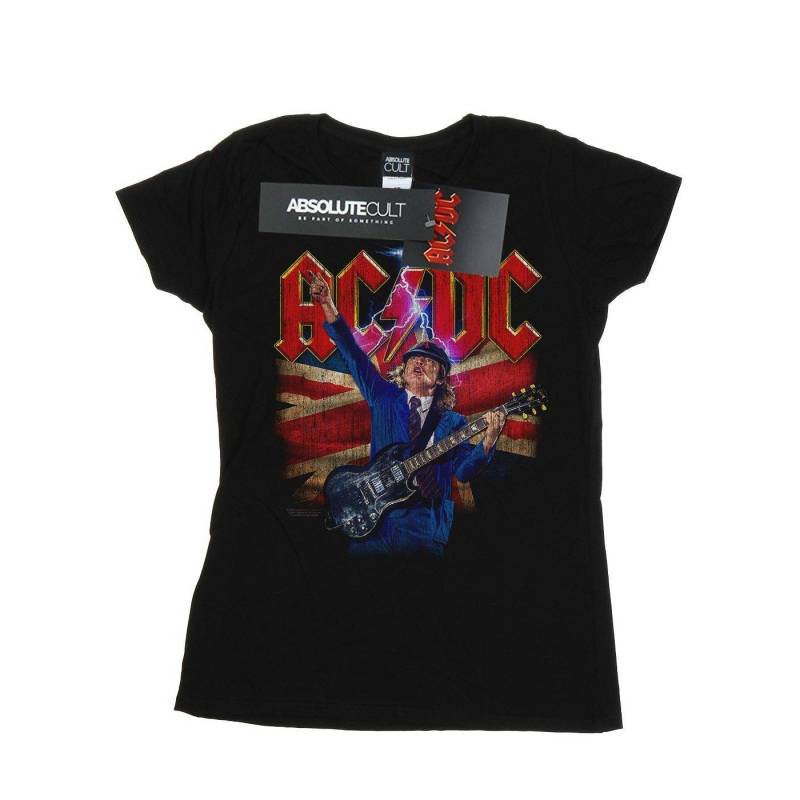 Acdc Angus Union Flag Lightning Tshirt Damen Schwarz S von AC/DC