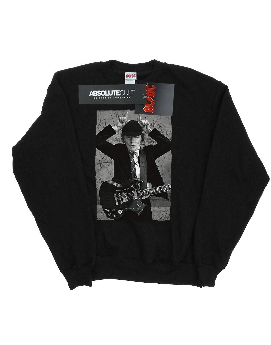 Acdc Angus Young Distressed Photo Sweatshirt Damen Schwarz S von AC/DC