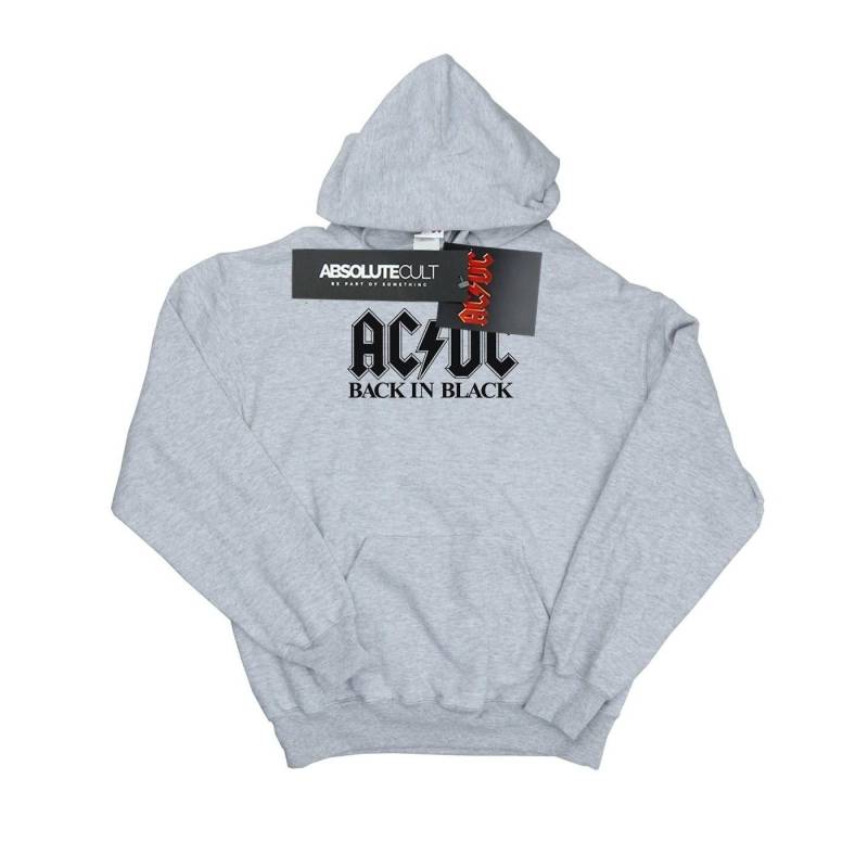 Acdc Back In Black Logo Kapuzenpullover Damen Grau L von AC/DC