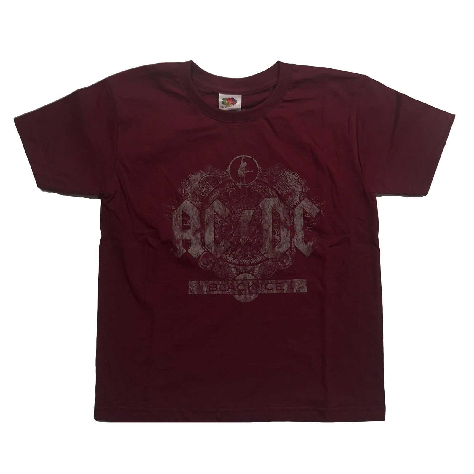 Acdc Black Ice Tshirt Jungen Bordeaux 104 von AC/DC