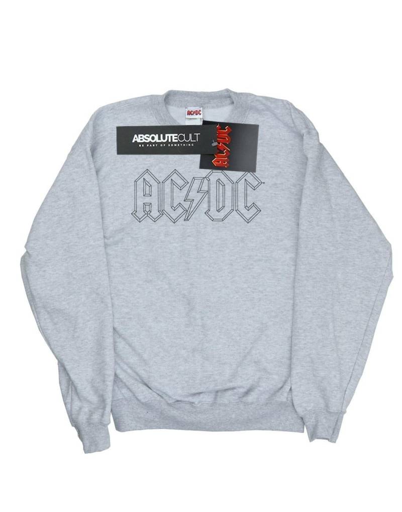 Acdc Black Outline Logo Sweatshirt Damen Grau M von AC/DC