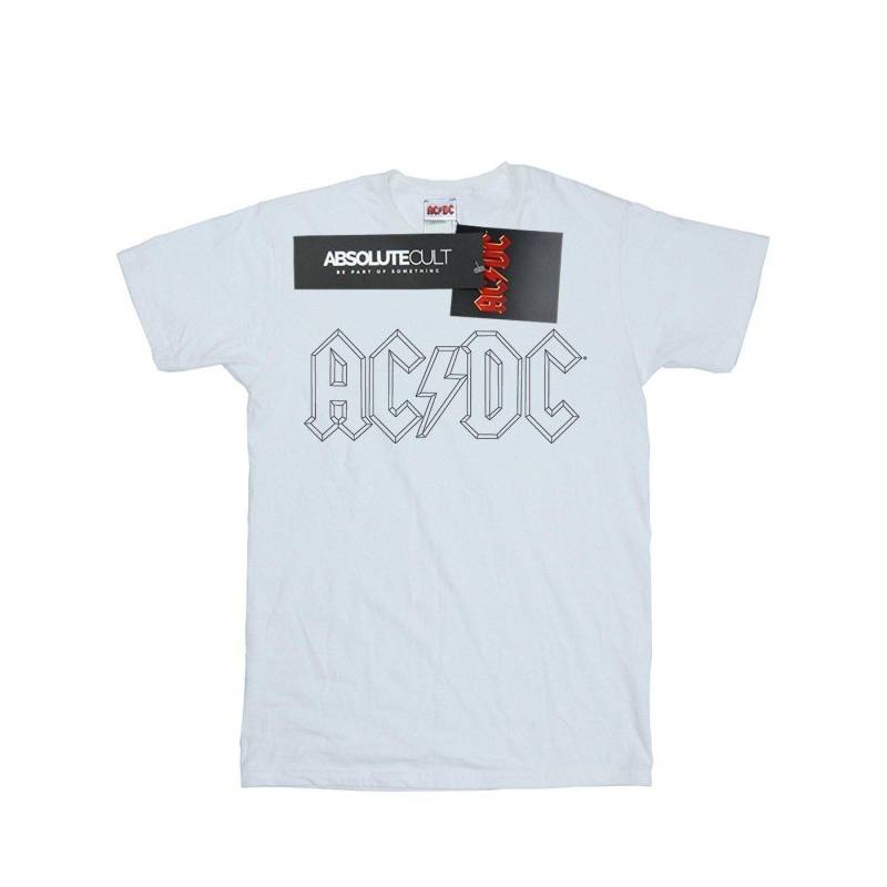 Acdc Black Outline Logo Tshirt Damen Weiss 3XL von AC/DC