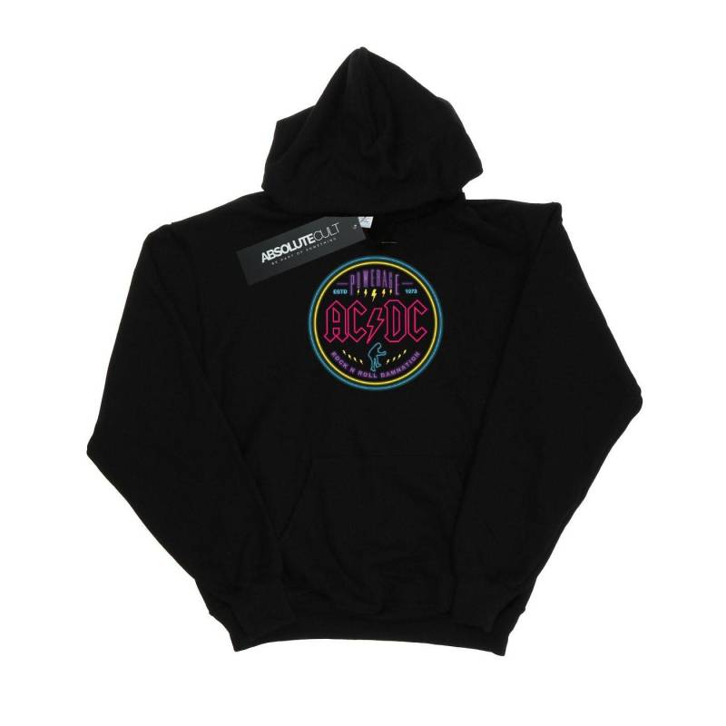 Acdc Circle Neon Kapuzenpullover Mädchen Schwarz 128 von AC/DC