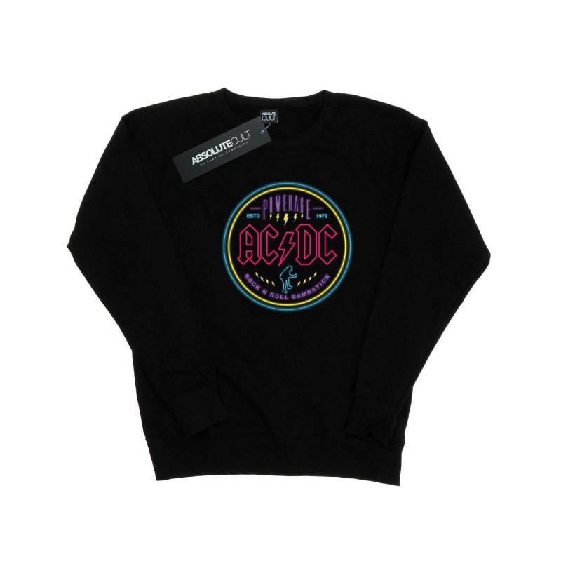 Acdc Circle Neon Sweatshirt Damen Schwarz L von AC/DC