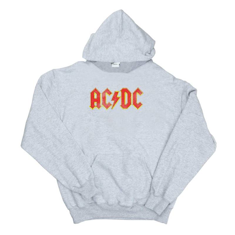 Acdc Distressed Red Logo Kapuzenpullover Mädchen Grau 152-158 von AC/DC