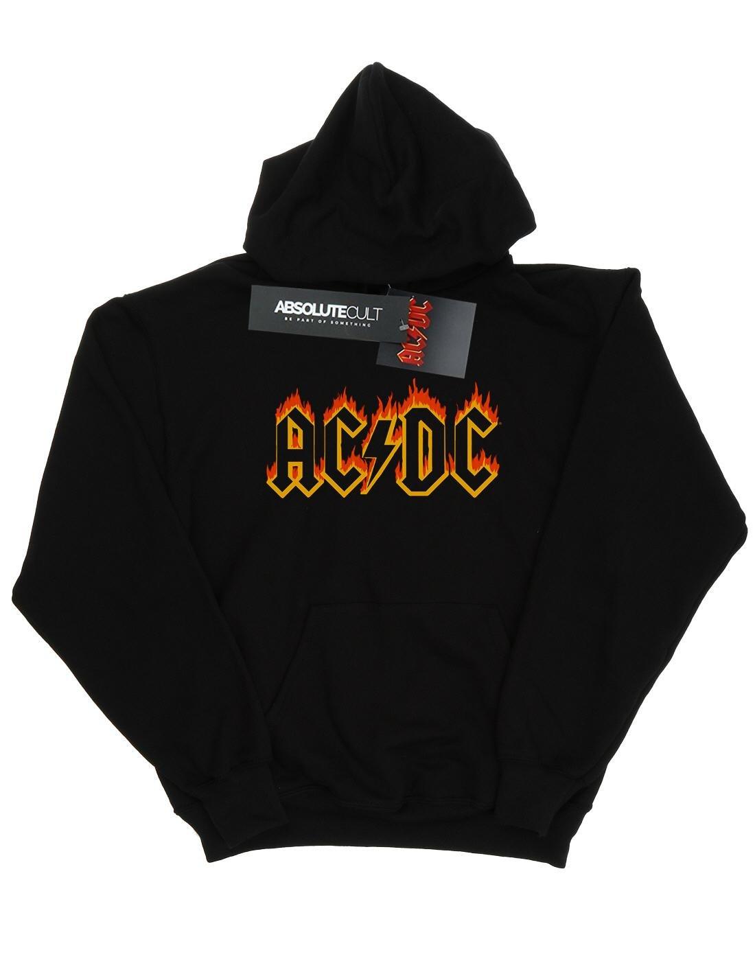 Acdc Flames Logo Kapuzenpullover Damen Schwarz L von AC/DC