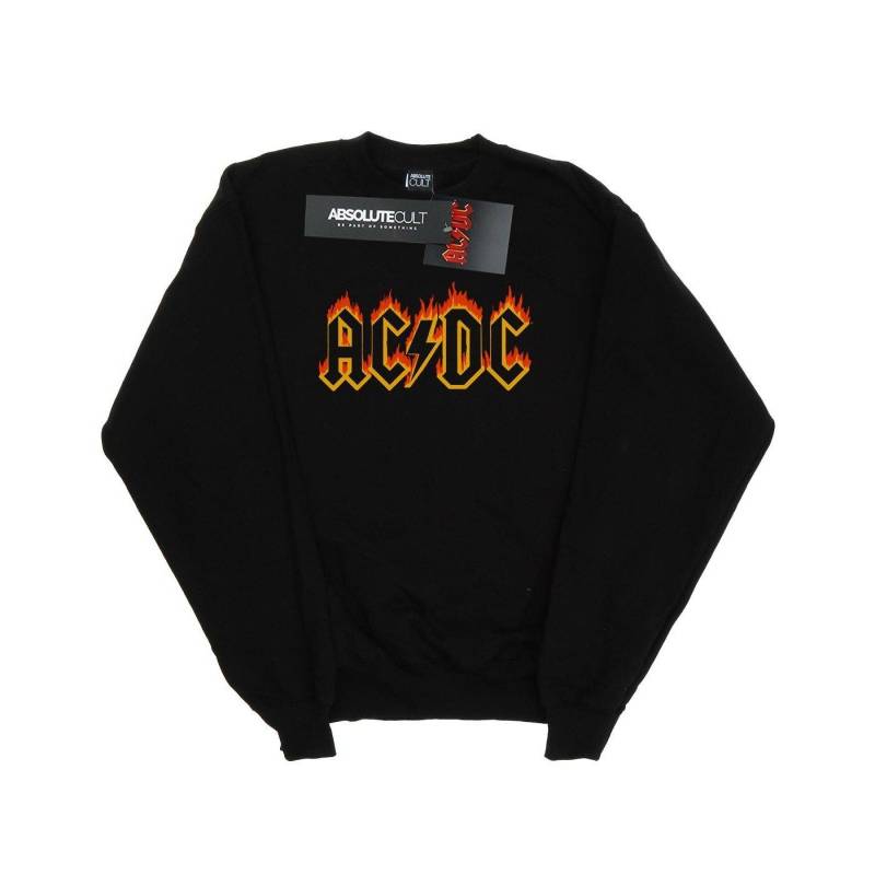 AC/DC - ACDC Flames Logo Sweatshirt, für Damen, Schwarz, Größe S von AC/DC