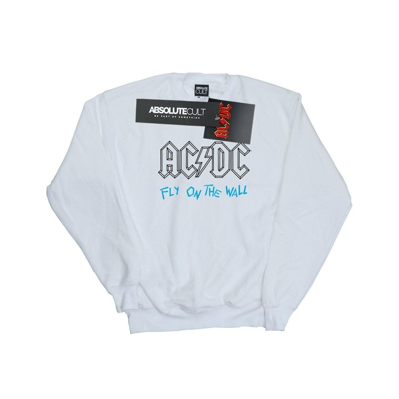 Acdc Fly On The Wall Outline Sweatshirt Damen Weiss XL von AC/DC