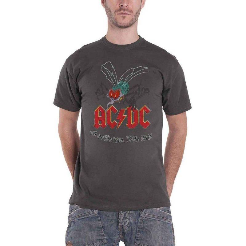 Acdc Fly On The Wall Tshirt Damen Grau M von AC/DC