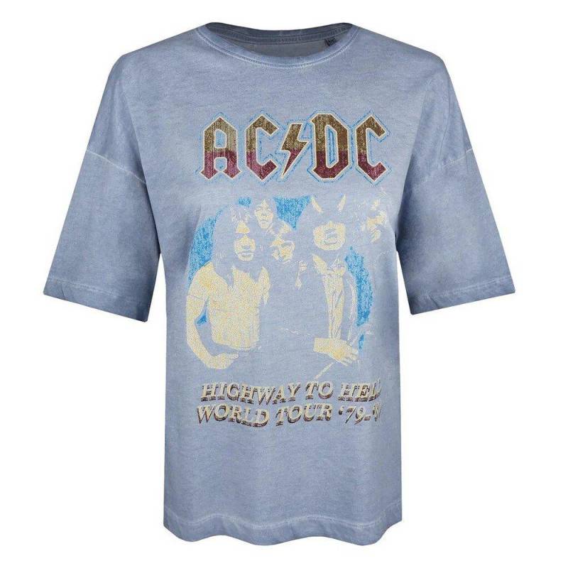 Acdc Highway To Hell Tour Tshirt Damen Nebelblau M von AC/DC