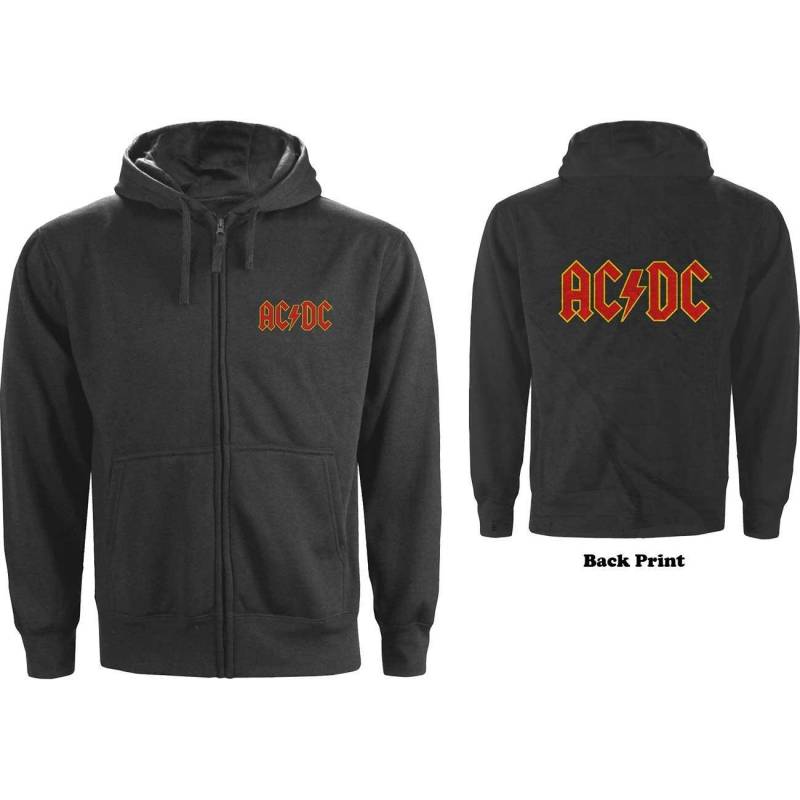 Acdc Hoodie Mit Durchgehendem Reißverschluss Logo Damen Grau M von AC/DC