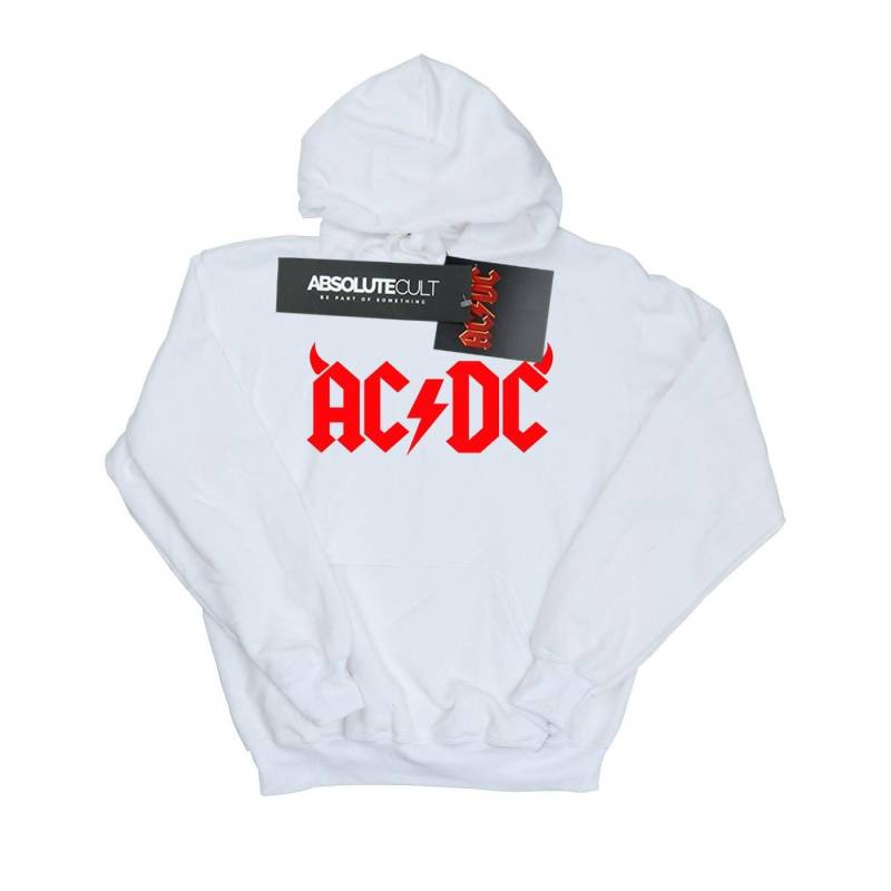 Acdc Horns Logo Kapuzenpullover Damen Weiss S von AC/DC