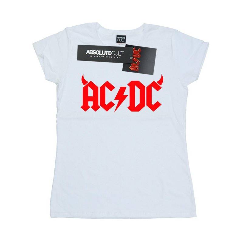 Acdc Horns Logo Tshirt Damen Weiss XXL von AC/DC