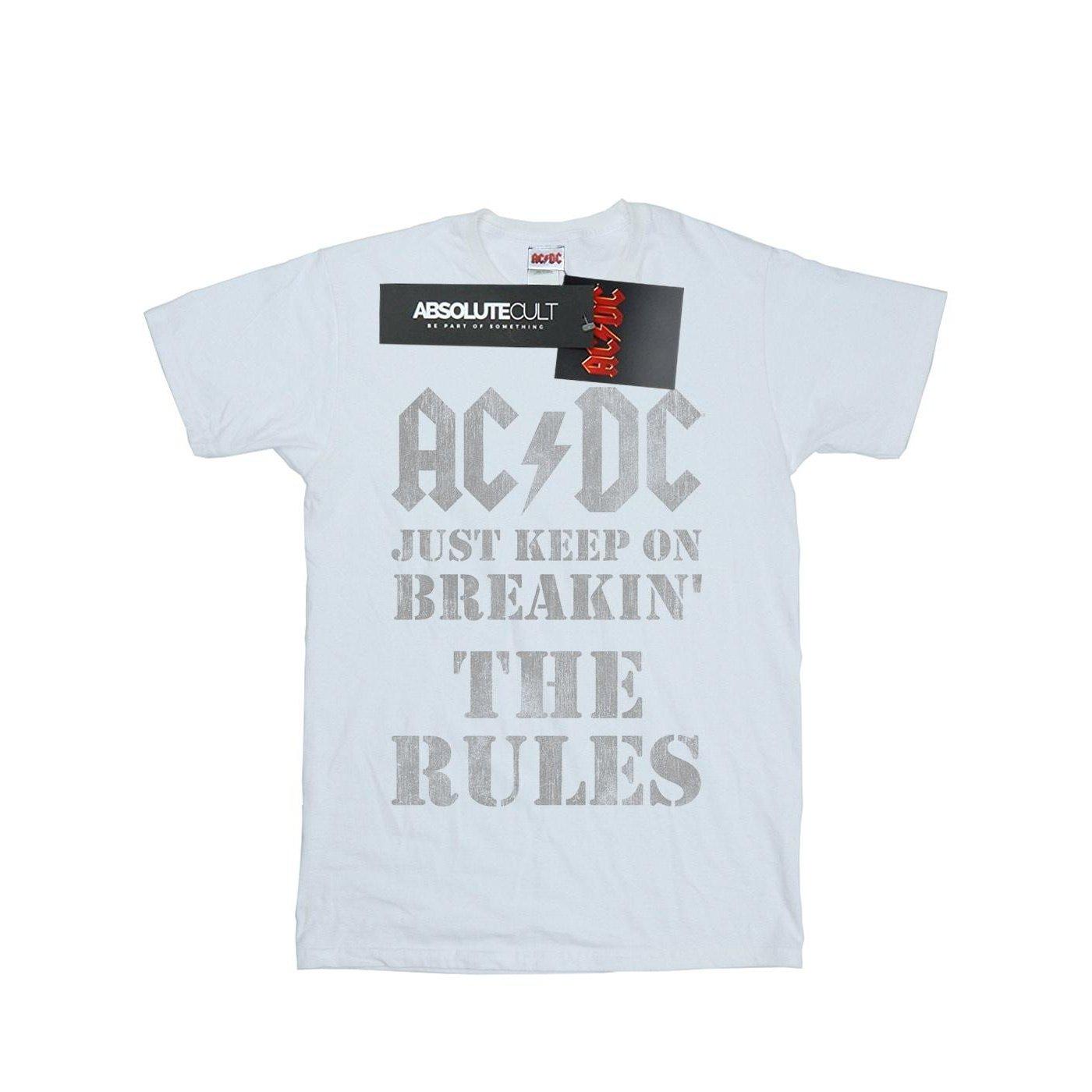 Acdc Just Keep On Breaking The Rules Tshirt Damen Weiss S von AC/DC