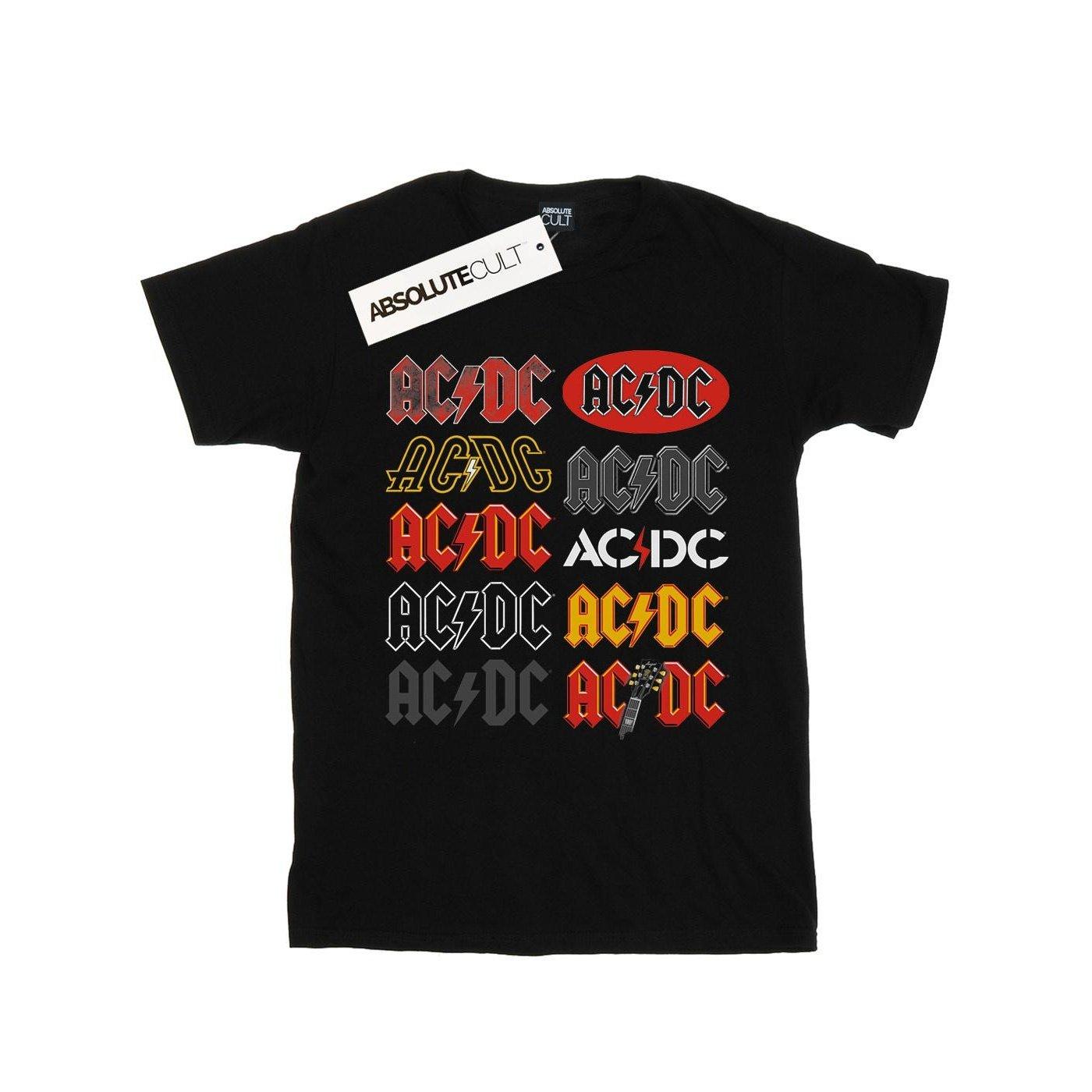 Acdc Multi Logos Tshirt Damen Schwarz 5XL von AC/DC