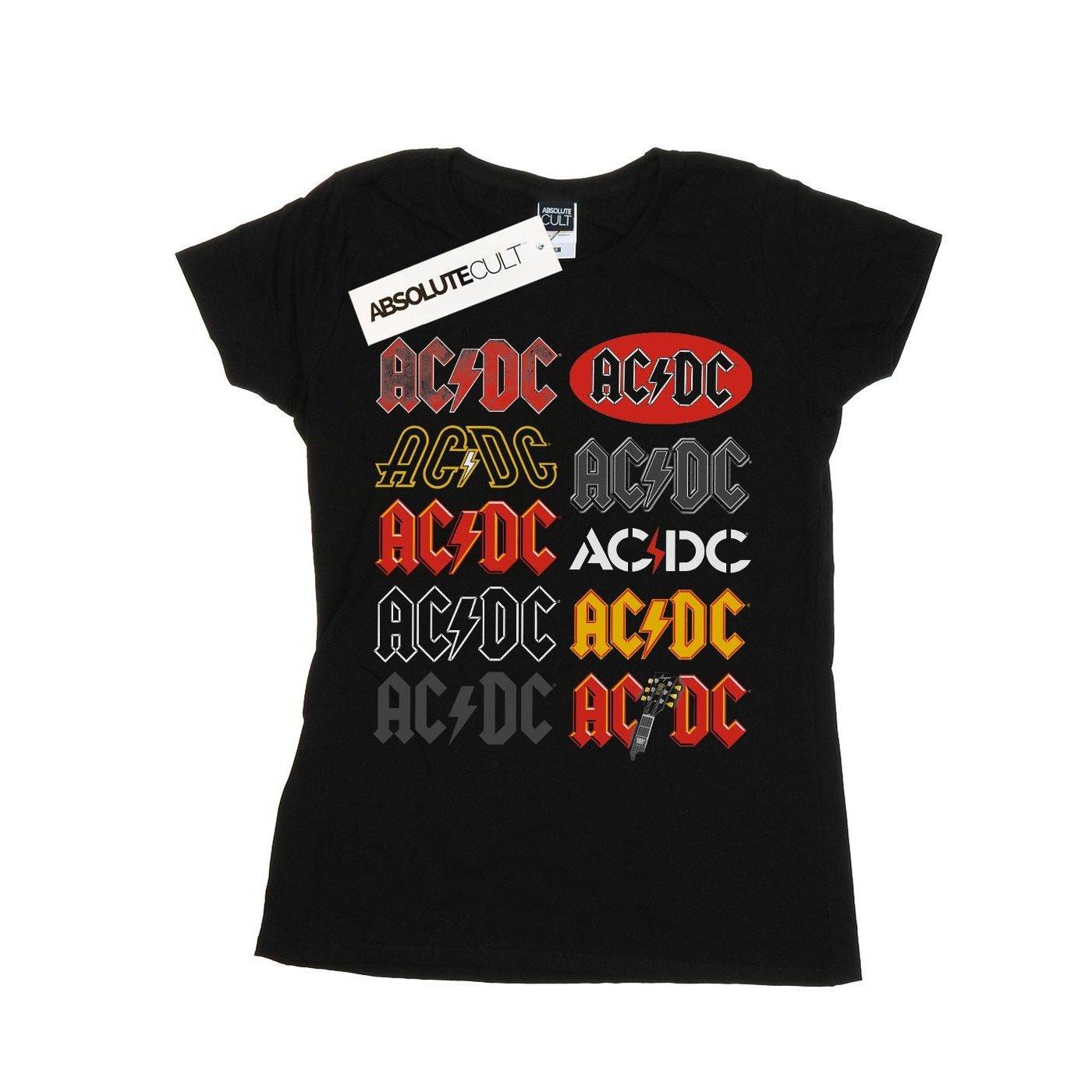 Acdc Multi Logos Tshirt Damen Schwarz XL von AC/DC