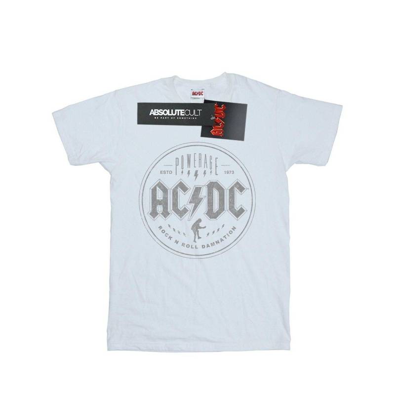 Acdc Rock N Roll Damnation Black Tshirt Damen Weiss L von AC/DC